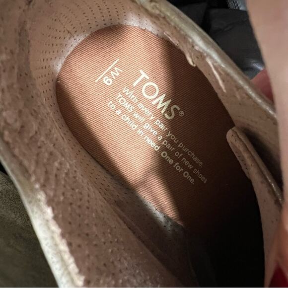 Toms Lunata Brushed Gold lace up ankle boots booties 9 - Picture 7 of 9